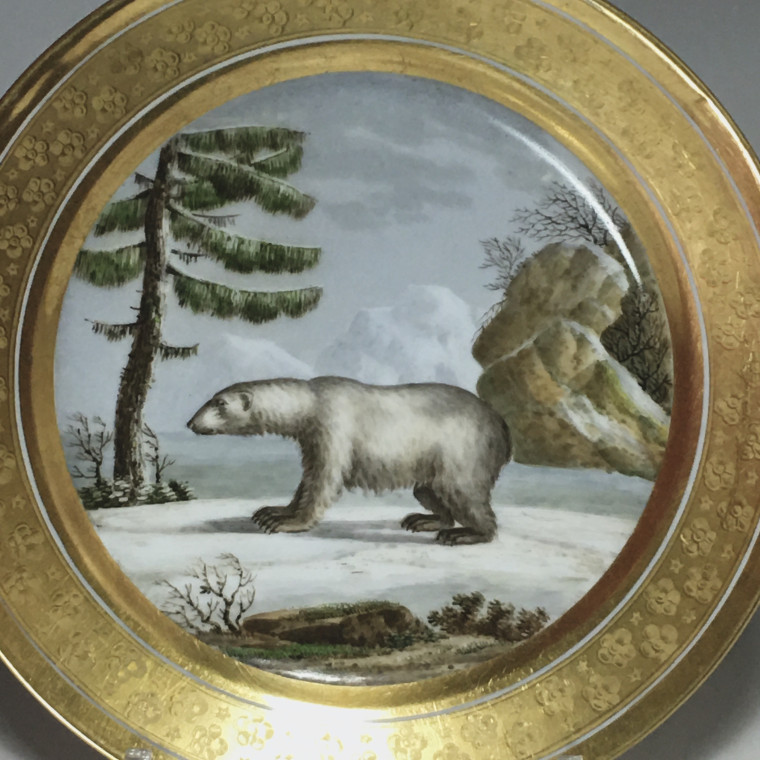 Paris - 3 assiettes à décor d'animaux - Epoque restauration