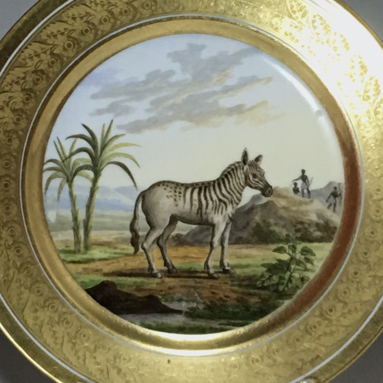 Paris - 3 assiettes à décor d'animaux - Epoque restauration
