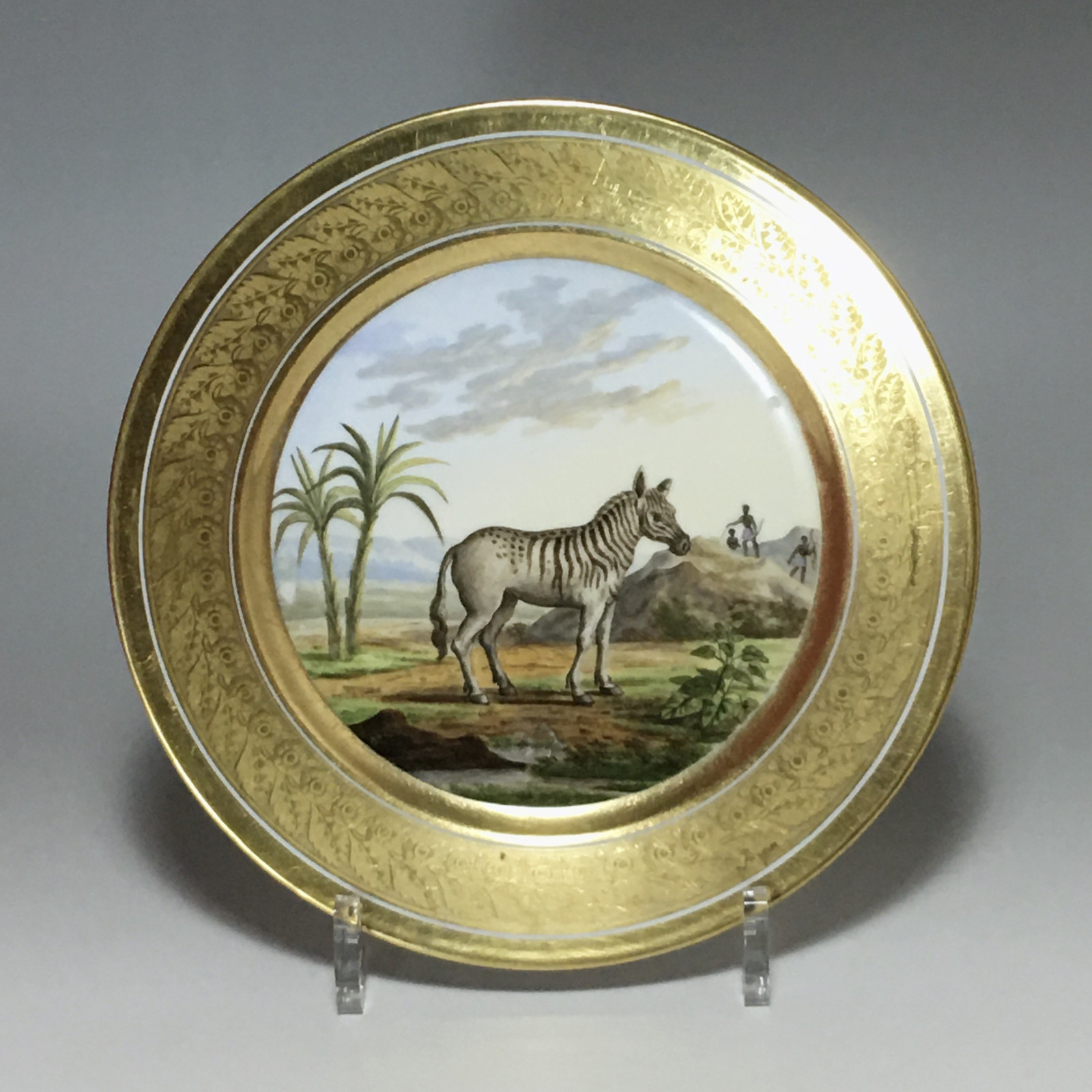 Paris - 3 assiettes à décor d'animaux - Epoque restauration