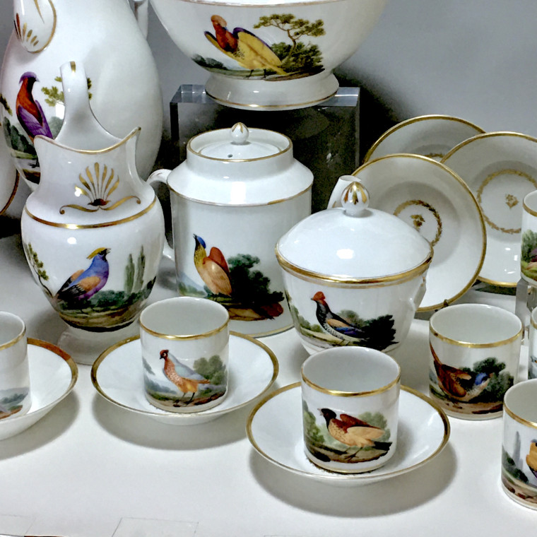 Paris - Service à thé et café à décor doiseaux - Époque empire