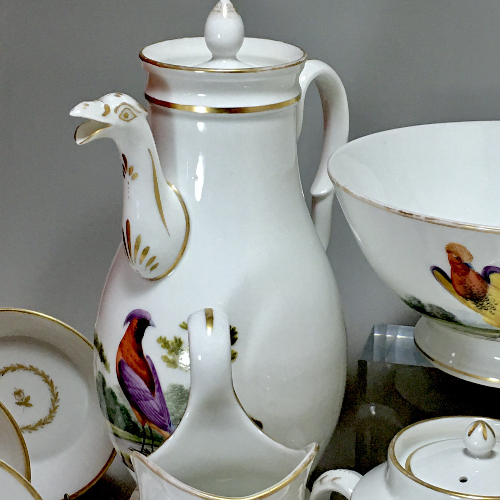 Paris - Service à thé et café à décor doiseaux - Époque empire