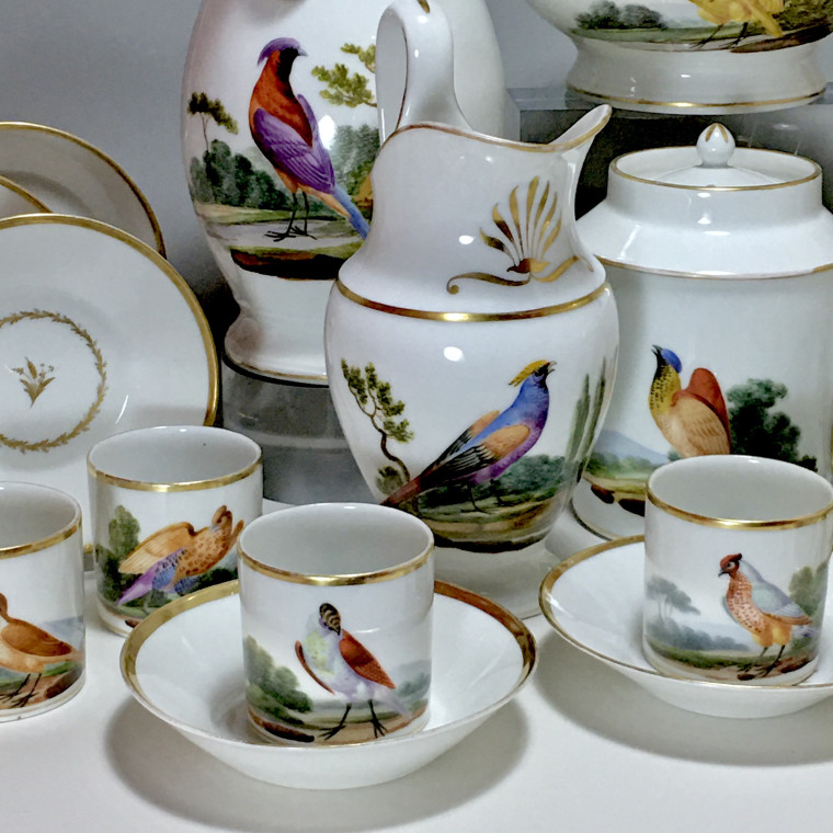 Paris - Service à thé et café à décor doiseaux - Époque empire