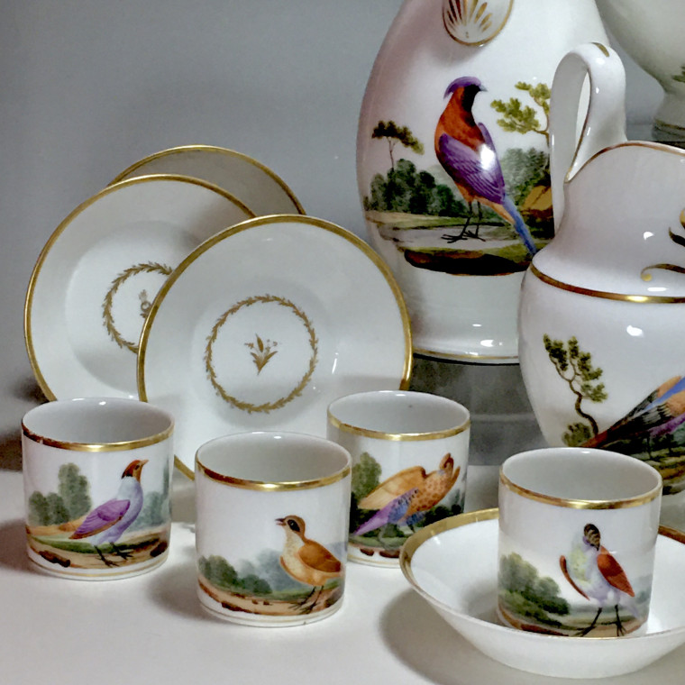 Paris - Service à thé et café à décor doiseaux - Époque empire