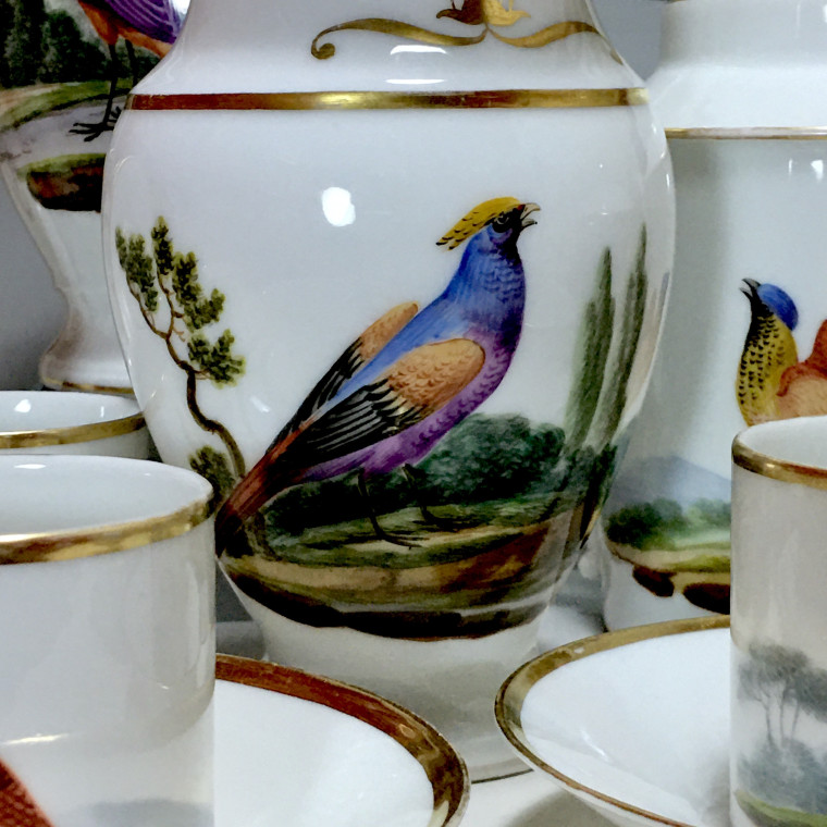 Paris - Service à thé et café à décor doiseaux - Époque empire