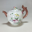 Teapot earthenware Strasbourg with floral decoration of small fire - Eighteenth century