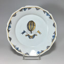 Nevers Assiette à la montgolfière - XVIIIe siècle