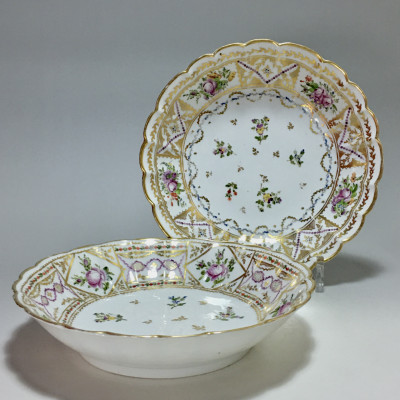 Bordeaux - Paire de Jattes en porcelaine - Manufacture des terres de Bordes - XVIIIe siècle