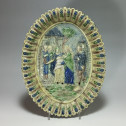 Plat de l'école de Paris décoré d'une scène religieuse - XIXe siècle