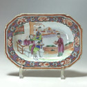 Chine - Compagnie des indes - Petit légumier et son présentoir - Époque Qianlong.