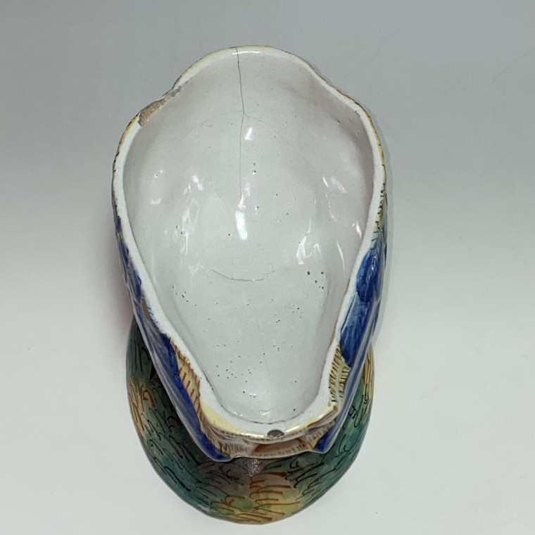 Pesaro (Italy) - Terrine in trompe l'oeil in polychrome earthenware depicting a rooster - Around 1800