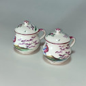 Lunéville. Paire de pots à créme au chinois - XVIIIe siècle