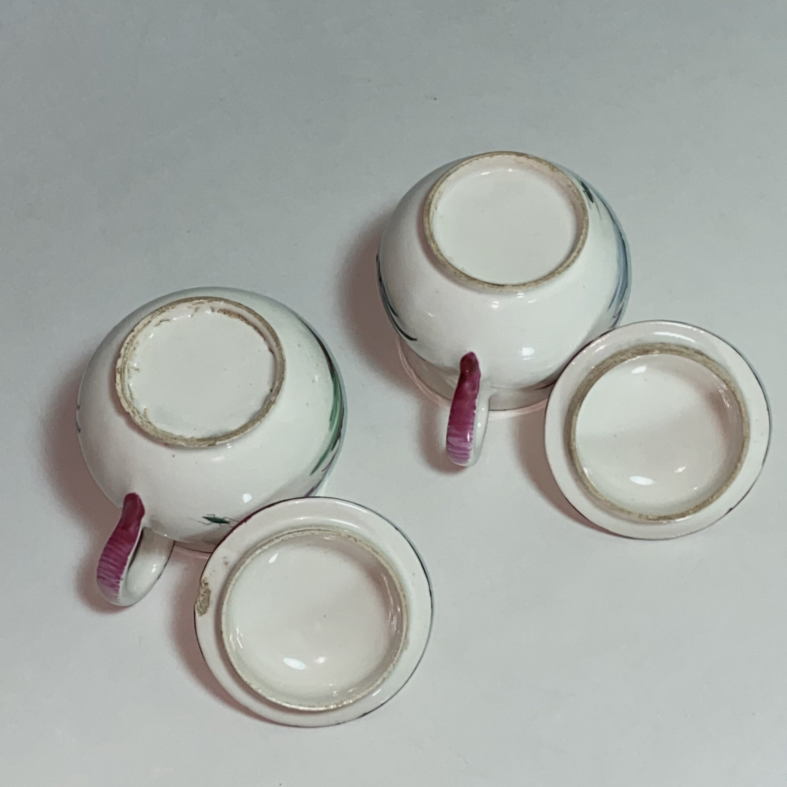 Lunéville. Paire de pots à créme au chinois - XVIIIe siècle