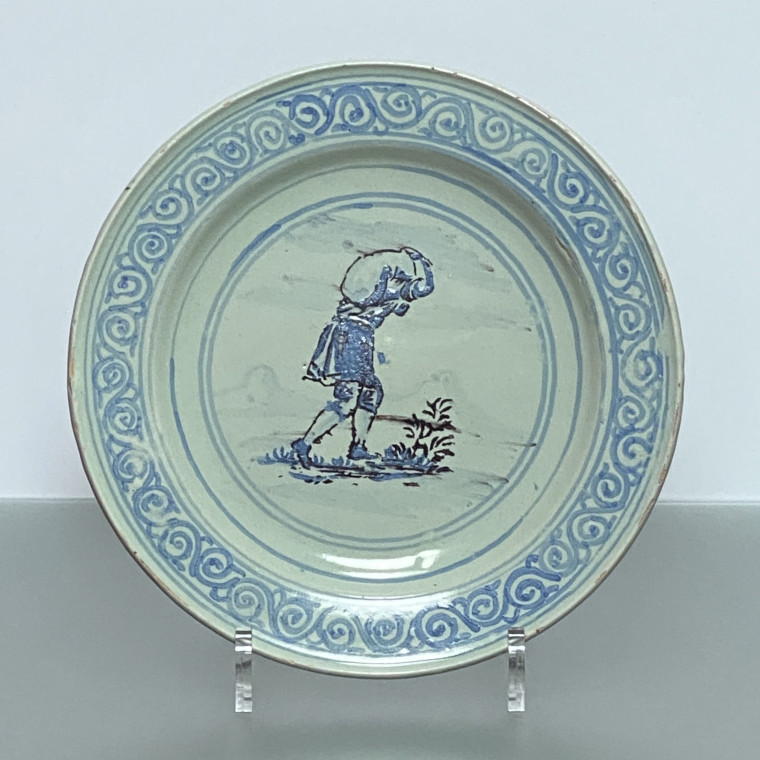 Saint-Jean-du-Désert (Marseille) - Plate depicting a porter - First half of the eighteenth century