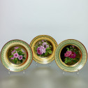 Paris – trois assiettes à décor botanique – Début du XIXe siècle