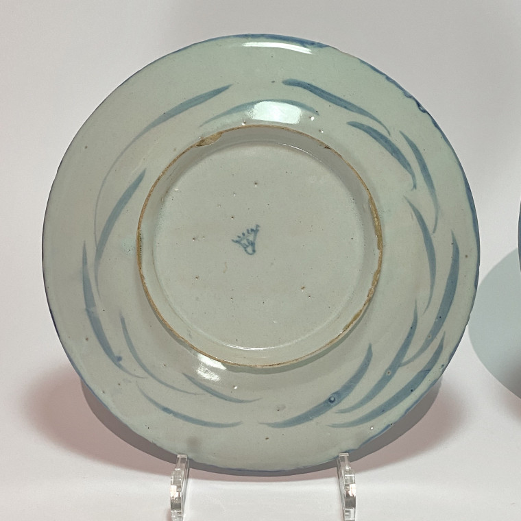 Savone – Paire de plats en camaïeu bleu – Vers 1700