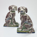 Nord de la France - Paire de tirelires figurant des chiens - XVIIIe siècle