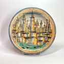 Montelupo - Exceptionnel grand plat figurant la ville de San Gimignano - XVIIe siècle
