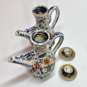 Delft - Rare porte-Huilier polychrome à trois compartiments - XVIIIe siècle