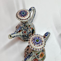 Delft - Rare porte-Huilier polychrome à trois compartiments - XVIIIe siècle