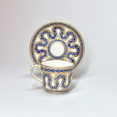 SÈVRES - Cup and saucer called "Goblet Bouillard" - eighteenth century