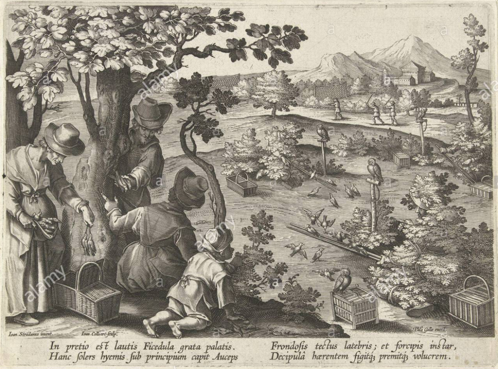 Talavera de la Reina (Tolède) - Grande jarre à décor de scène de chasse aux oiseaux - 1680-1700
