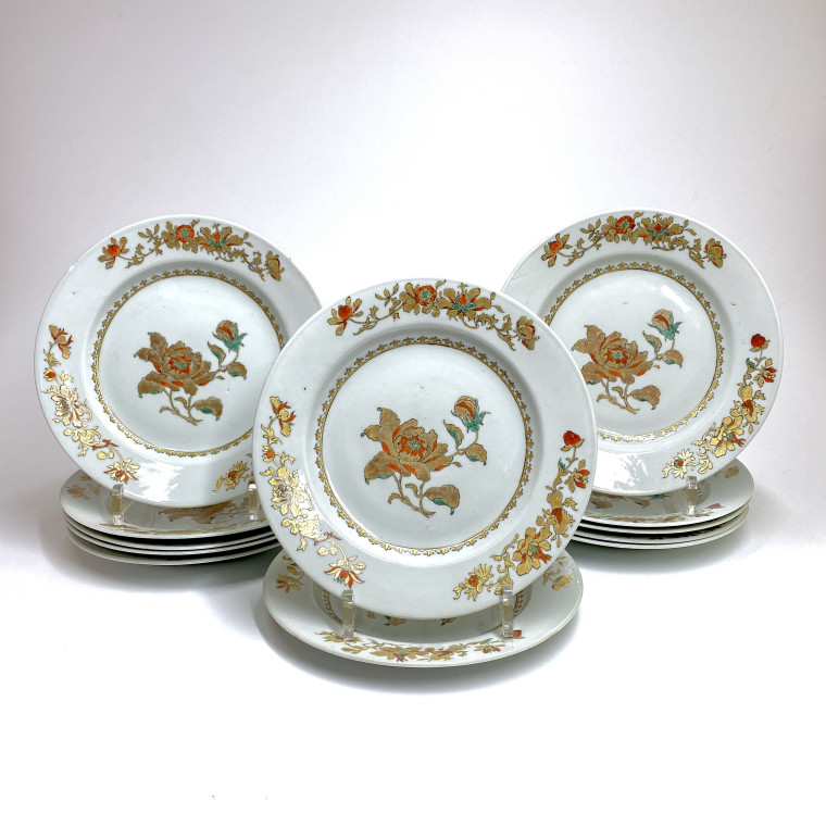 Chine - Suite de douze assiettes - Époque Qianlong
