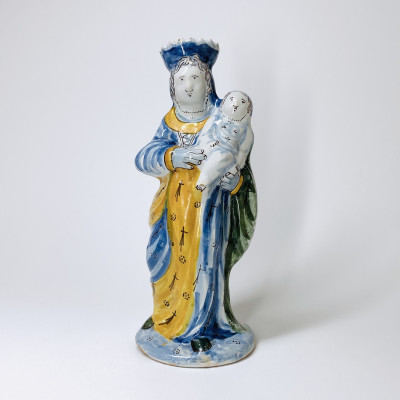 Vierge d'accouchée en faience de Nevers - XVIIIe siècle