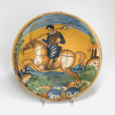 Montelupo (Italie) - Plat au cavalier - XVIIe siècle