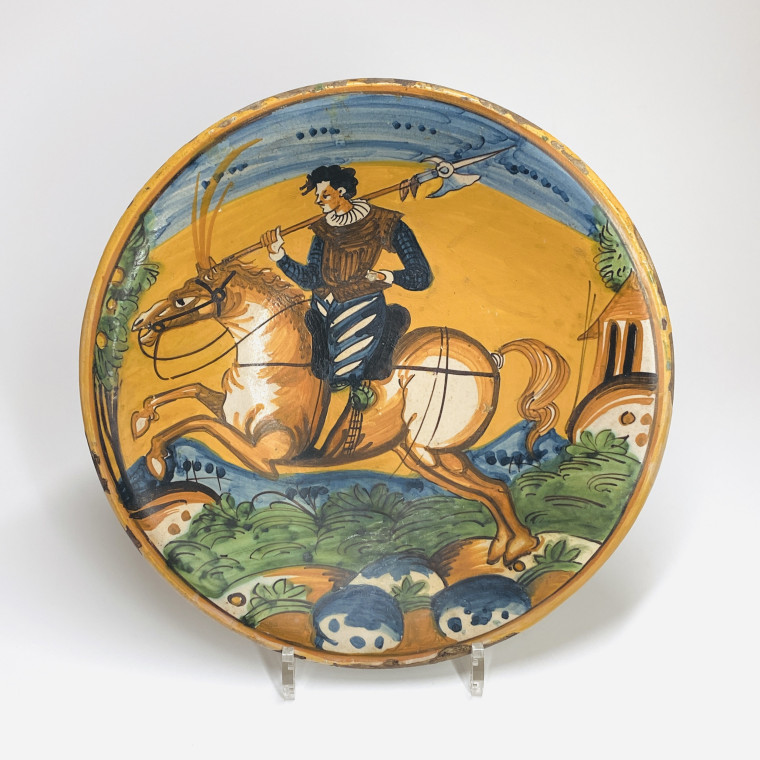 Montelupo (Italie) - Plat au cavalier - XVIIe siècle