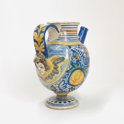 Rare pharmacy jar in majolica from Montpellier - Seventeenth century