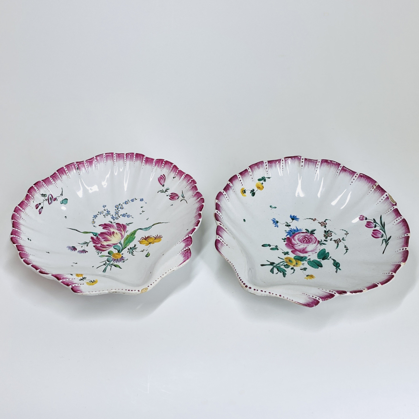 Aprey - Paire de compotiers en forme de coquille - XVIIIe siècle