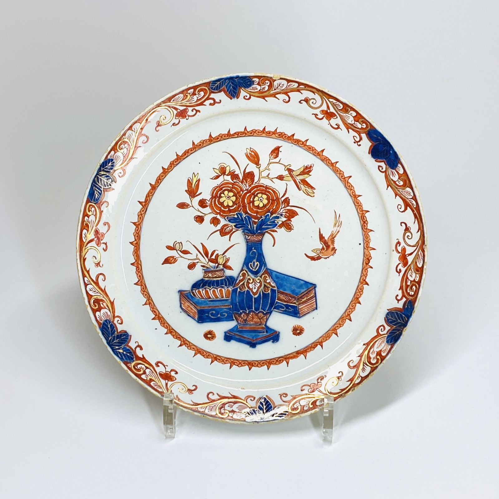 Delft - Plate called " Delft doré" - Early Eighteenth century