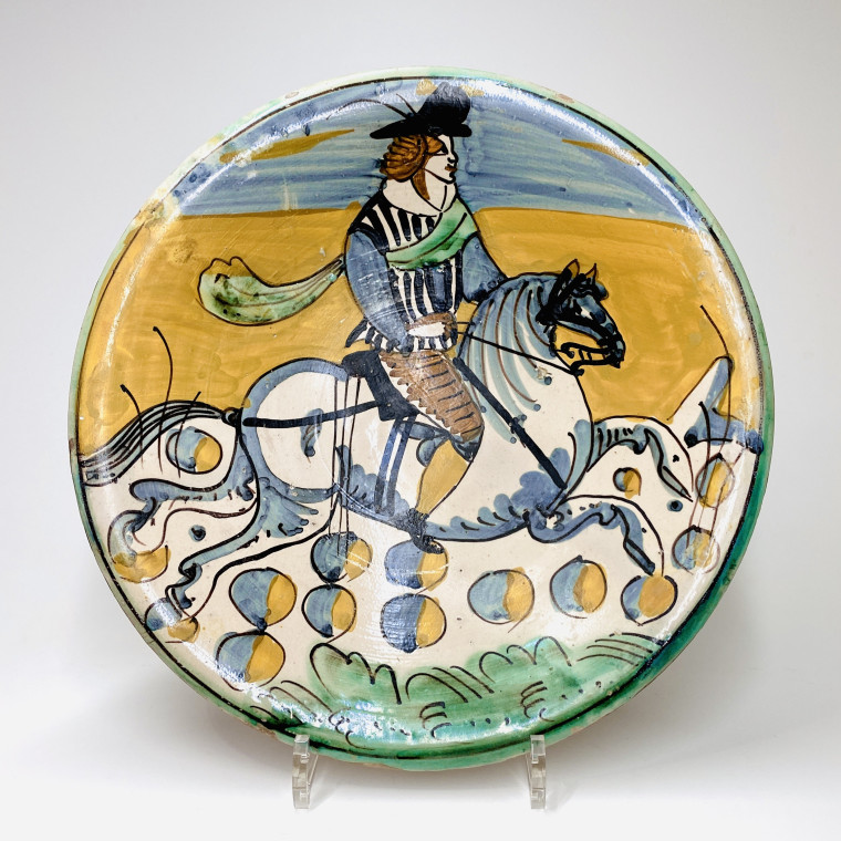 Montelupo (Italie) - Plat au cavalier - XVIIe siècle