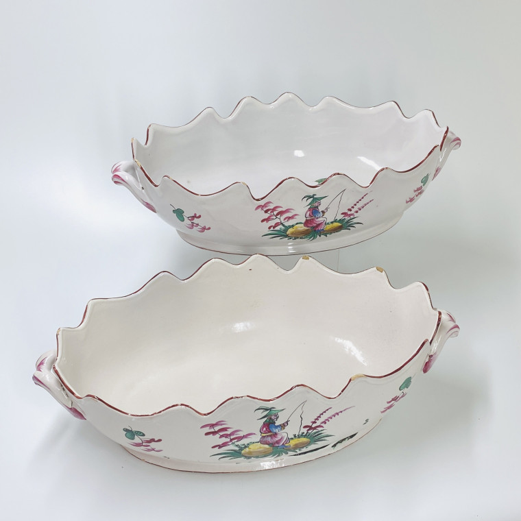 Les Islettes - Paire de verrières décorées de chinois - Fin du XVIIIe siècle