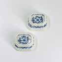 Saint-Cloud - Pair of salt cellars decorated with lambrequins - Early eighteenth century