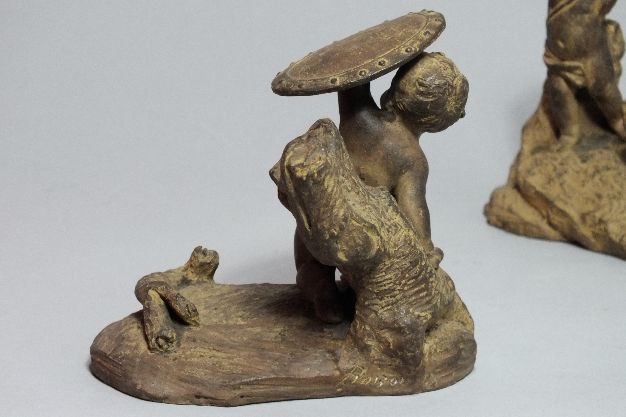 Pair of terracotta statuettes "Children Natural History» by Boizot.
