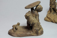 Paire de statuettes en terre cuite «Les enfants d'histoire naturelle» d'après Boizot.