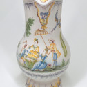 Varages - Rare pichet décoré d'une scène représentant "Le contrat mariage" - XVIIIe siècle