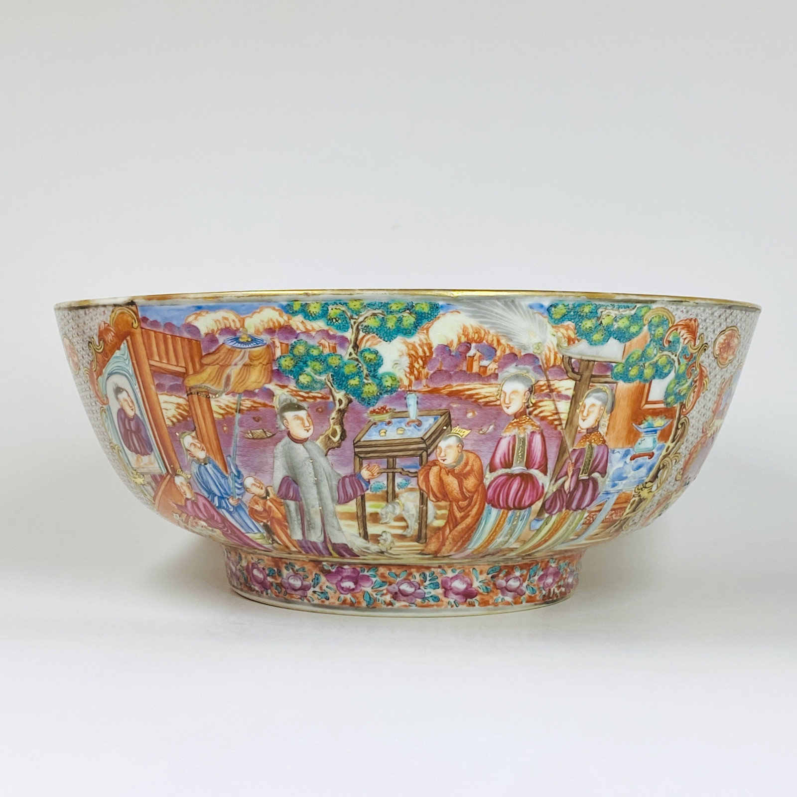 Chine - Bol à punch en porcelaine de la compagnies des Indes - Époque Qianlong 1736 - 1795