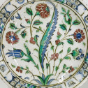 Iznik - Plat Tabak à la palme Saz - Fin du XVIe